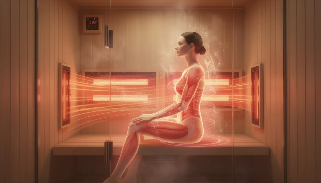 Image showing a person using an Infrared Sauna to Help Release Energy Stored in the Body