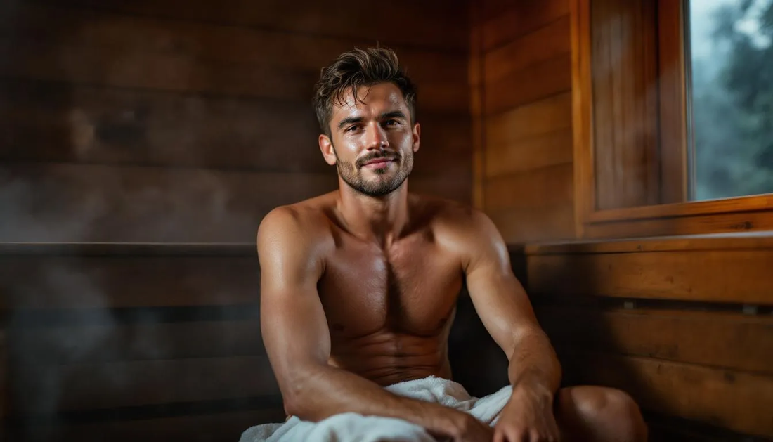 hungry fasting man in a sauna