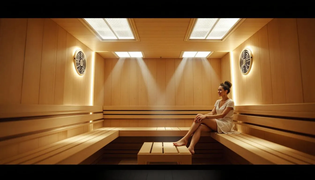 A well-ventilated sauna showcasing proper airflow and ventilation systems.