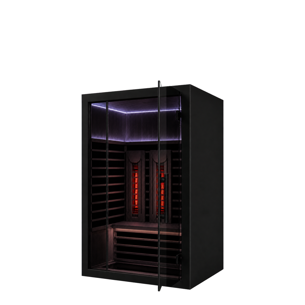 Sun Home Eclipse™ 2-Person Indoor Red Light & Full-Spectrum Infrared Sauna, three-quarter view