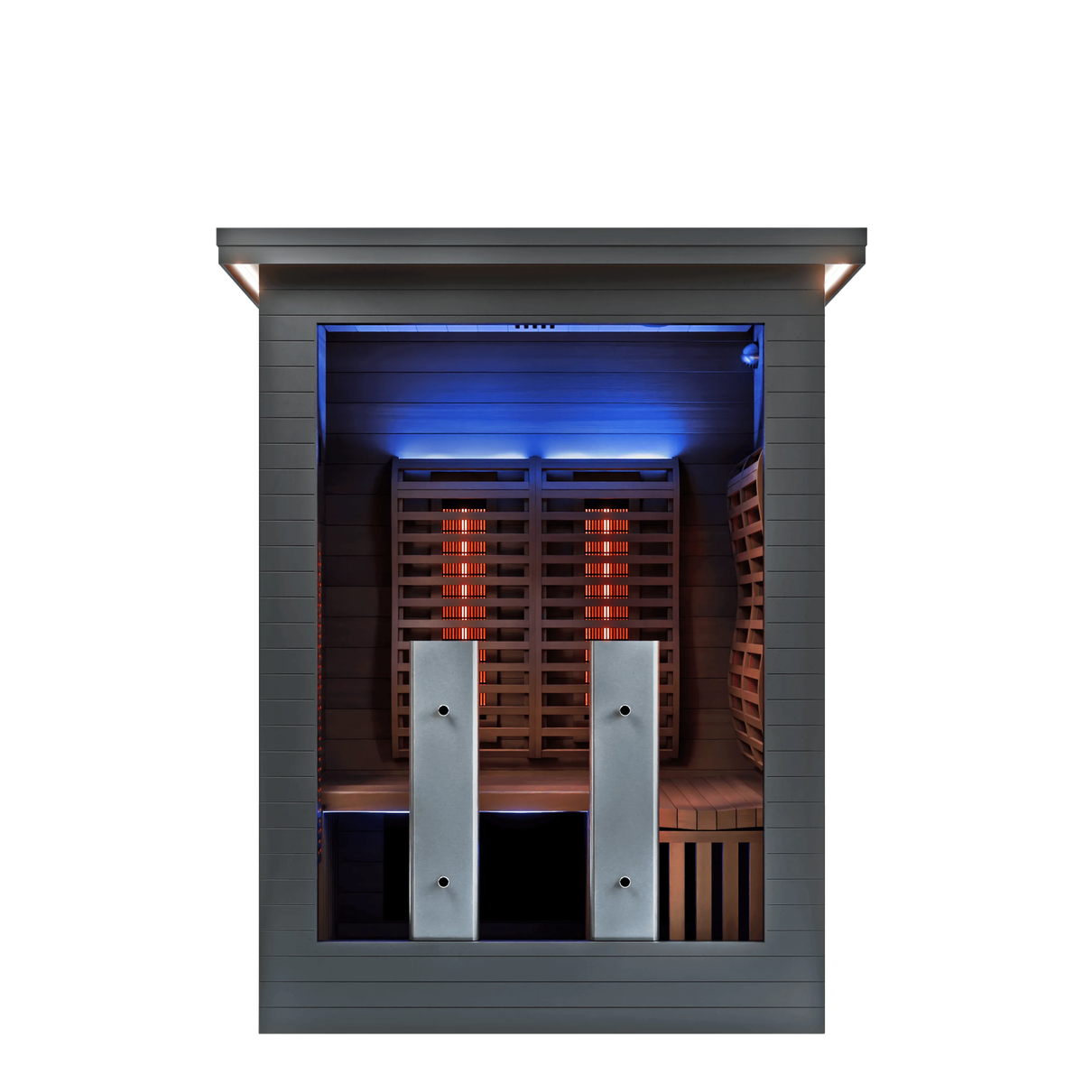 Sun Home Luminar™ 2-Person Outdoor Full-Spectrum Infrared Sauna, front view