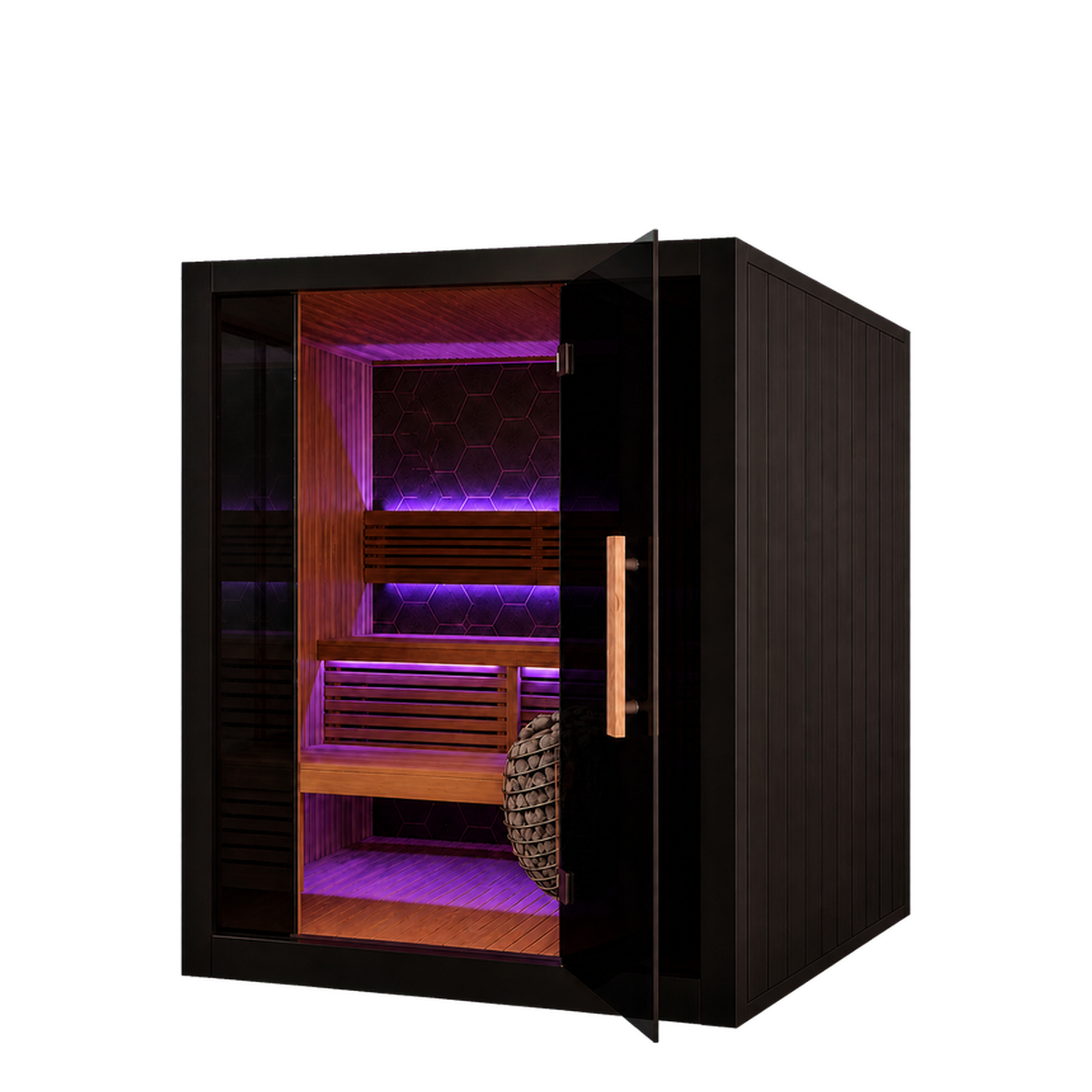 Sun Home Nova™ 6-Person Indoor Traditional Sauna, three-quarter view