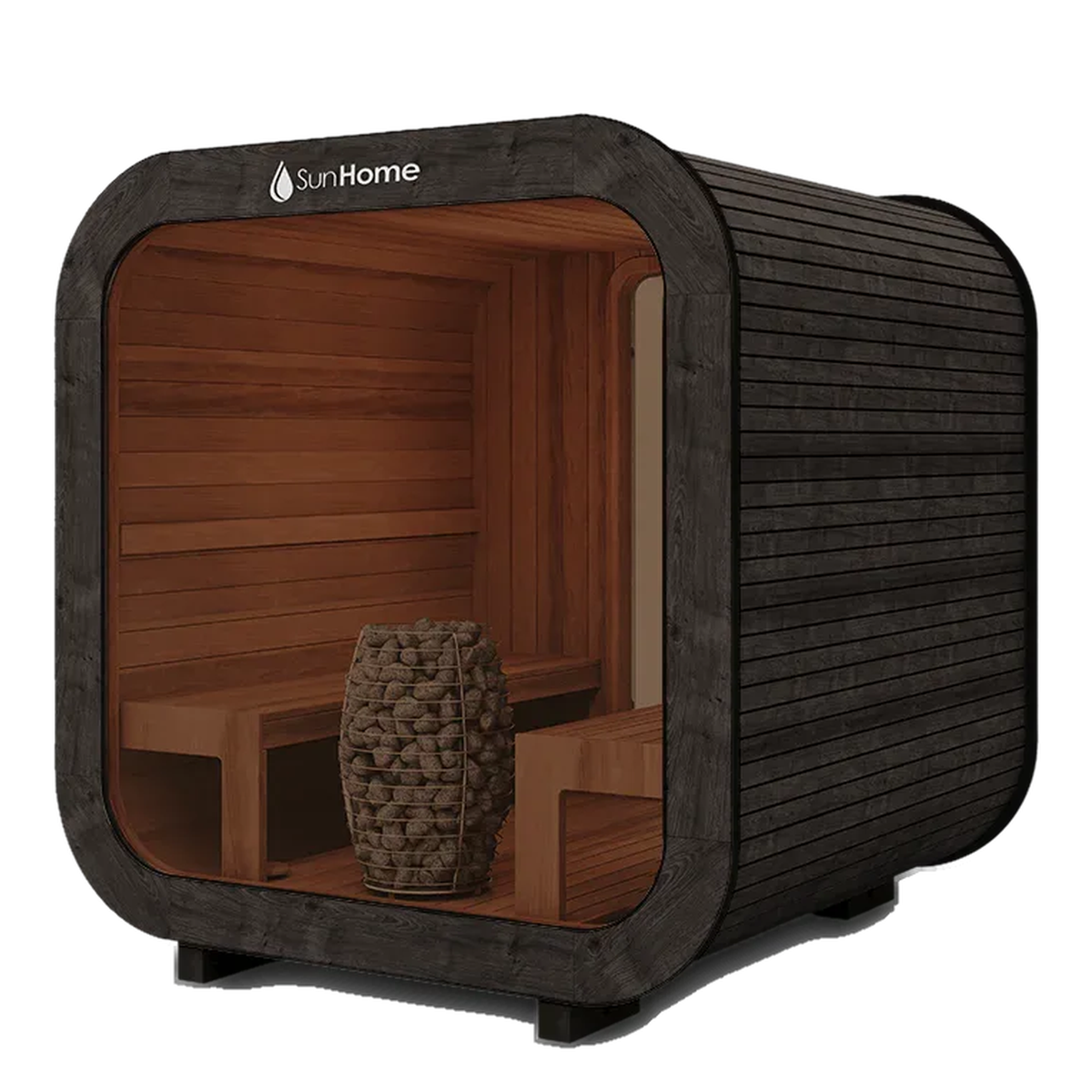 Sun Home Solaris™ 6-Person Outdoor Custom Traditional Sauna, three-quarter view